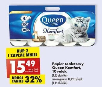 Biedronka Papier toaletowy Queen Komfort, 10 rolek oferta