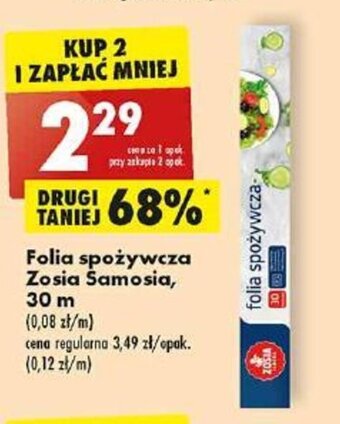 Biedronka Folia spożywcza Zosia Samosia, 30 m oferta