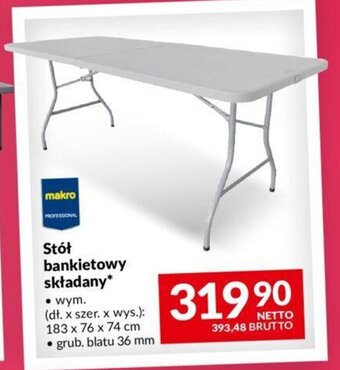 Makro Stół bankietowy składany oferta