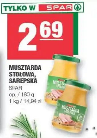 Spar MUSZTARDA STOŁOWA, SAREPSKA 180 g oferta