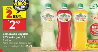 Twój Market Lemoniada Zbyszko 20% soku gaz, 1l oferta