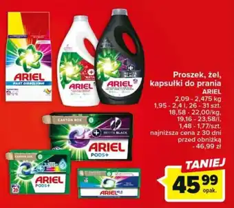 Carrefour Proszek, żel, kapsułki do prania ARIEL oferta