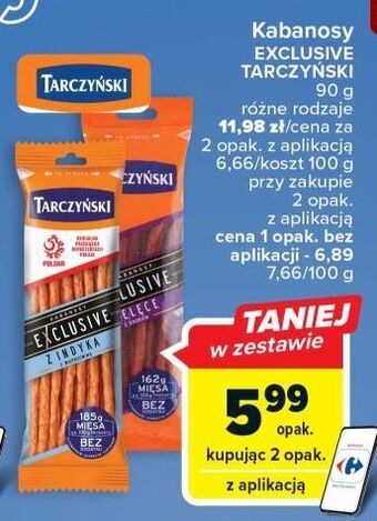 Carrefour Kabanos z indyka tarczyński exclusive oferta