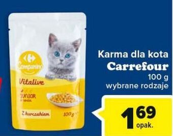 Carrefour Karma dla kota z kurczakiem carrefour companino oferta