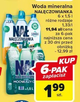 Carrefour Woda gazowana nałęczowianka oferta