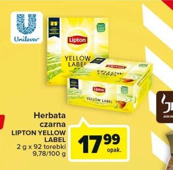 Carrefour Herbata lipton yellow label tea oferta