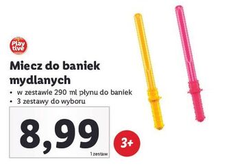 Lidl Miecz do baniek mydlanych + płyn 290 ml playtive oferta