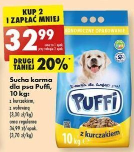 Biedronka Sucha karma dla psa z drobiem puffi oferta