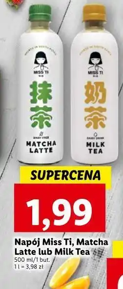 Lidl Napój milk tea miss ti by quebonafide oferta