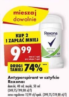 Biedronka Antyperspirant rexona aloe vera oferta