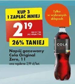 Biedronka Napoj cola original zero oferta