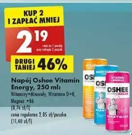 Biedronka Napój magnez + wit b6 b5 oshee vitamin energy oferta