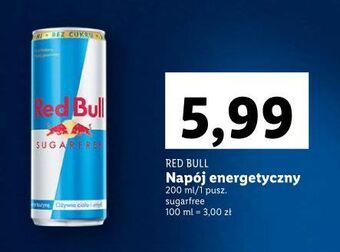 Lidl Napój energetyczny bez cukru red bull oferta