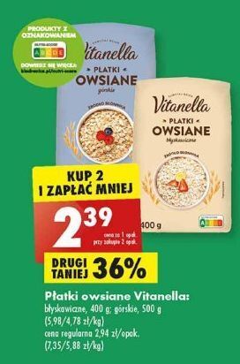 Biedronka Płatki owsiane górskie vitanella oferta