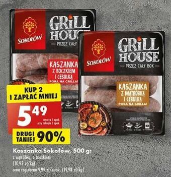 Biedronka Kaszanka z boczkiem i cebulką sokołów grill house oferta