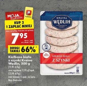 Biedronka Kiełbasa biała z szynki kraina wędlin oferta