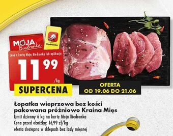 Biedronka Łopatka wieprzowa bez kości kraina mięs oferta