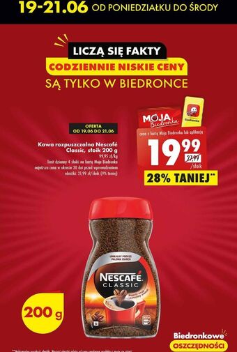 Biedronka Kawa nescafe classic oferta