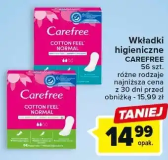 Carrefour Wkładki higieniczne CAREFREE 56szt. oferta