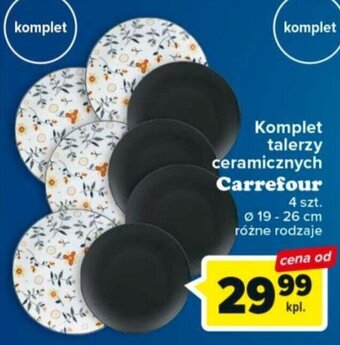 Carrefour Komplet talerzy ceramicznych Carrefour 4szt. oferta