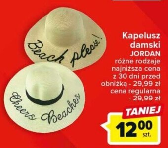 Carrefour Kapelusz damski JORDAN oferta