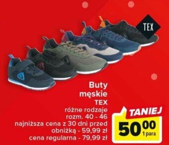 Carrefour Buty męskie TEX oferta