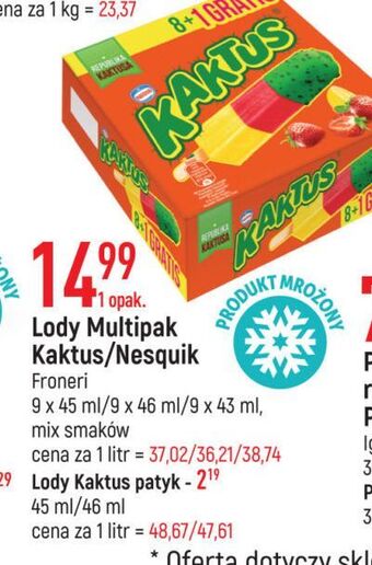 E.Leclerc Lody cytrynowo-truskawkowe nestle kaktus oferta