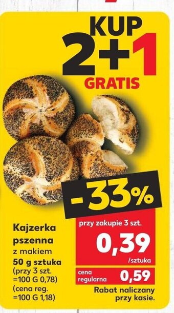 Kaufland Kajzerka pszenna z makiem 50 g sztuka oferta
