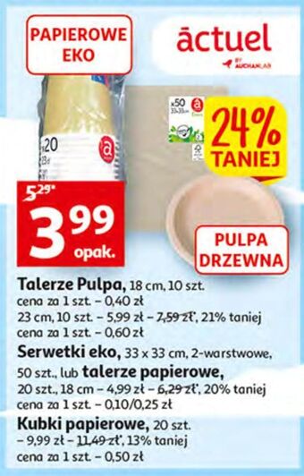 Auchan Talerze jednorazowe 23 cm actuel oferta