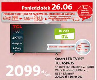 Auchan Telewizor 65 led 65p635 tcl oferta