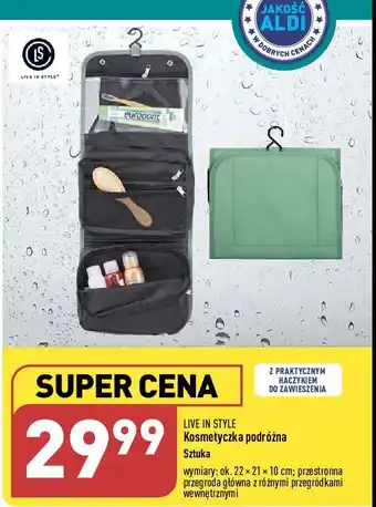 ALDI Kosmetyczka podróżna 22 x 21 x 10 cm oferta