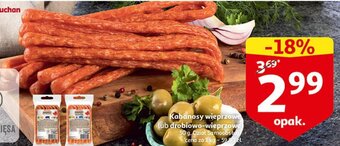 Auchan Kabanosy wieprzowe lub drobiowo-wieprzowe 50 g oferta