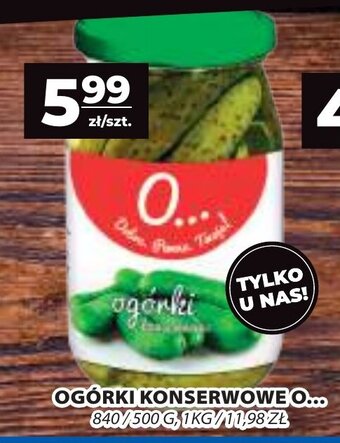 Top Market OGÓRKI KONSERWOWE O... 840/500G oferta