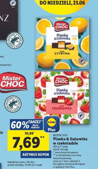 Lidl Pianka & galaretka truskawka mister choc oferta
