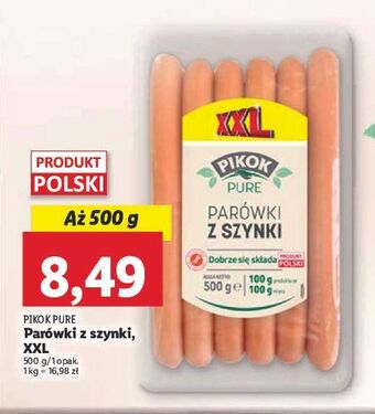 Lidl Parówki z szynki ekstra pikok pure oferta