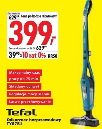 Media Expert Odkurzacz bezprzewodowy tefal oferta