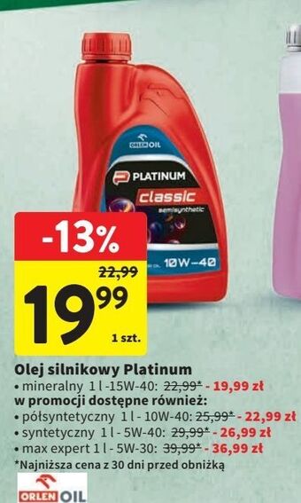 Intermarche Olej syntetyczny expert 5w30 orlen platinum max oferta