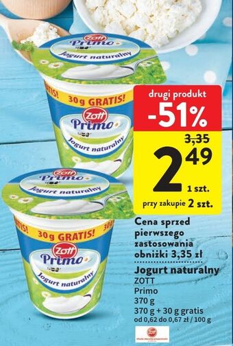 Intermarche Jogurt naturalny zott primo oferta