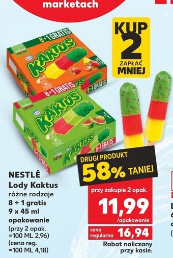 Kaufland NESTLÉ Lody Kaktus 9 x 45 ml oferta