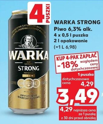 Kaufland WARKA STRONG Piwo 6,3% alk. 4 x 0,5 L oferta