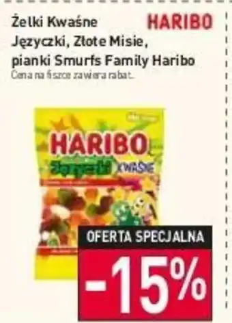 Stokrotka Żelki Kwaśne Języczki, Złote Misie, pianki Smurfs Family Haribo oferta