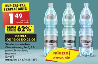 Biedronka Woda mineralna Cisowianka, 1,5 l oferta