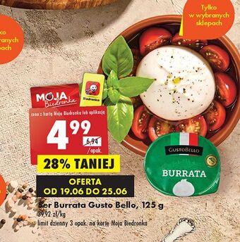 Biedronka Ser burrata gustobello oferta