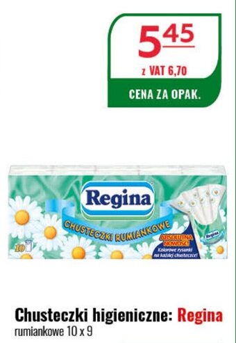 Eurocash Chusteczki higieniczne: Regina rumiankowe 10 x 9 oferta