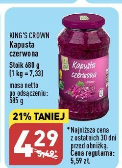 ALDI Kapusta czerwona king's crown (aldi) oferta