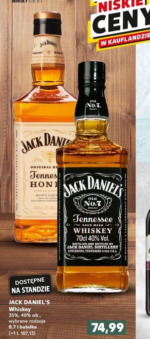 Kaufland Jack Daniel's Whiskey wybrane rodzaje 0,7l oferta