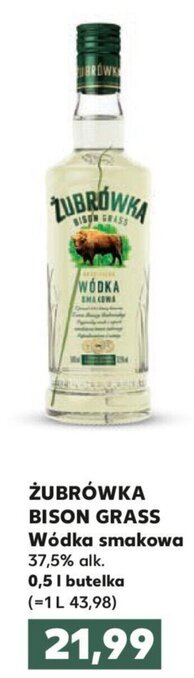 Kaufland Żubrówka Bison Grass wódka smakowa 37,5% 0,5l oferta