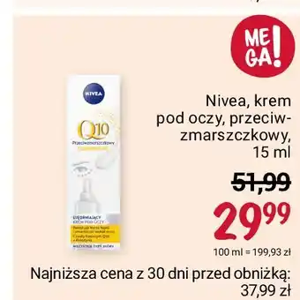 Rossmann Krem przeciwzmarszczkowy pod oczy plus c nivea q10 oferta