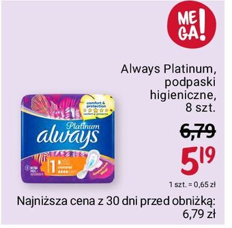 Rossmann Podpaski ultra normal plus always platinum oferta