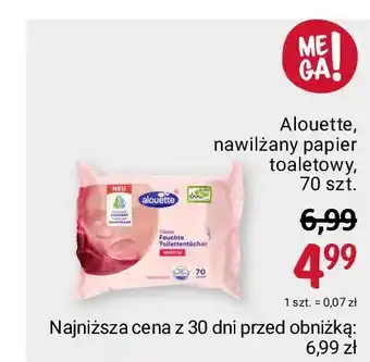 Rossmann Papier toaletowy nawilżany bezzapachowy alouette oferta